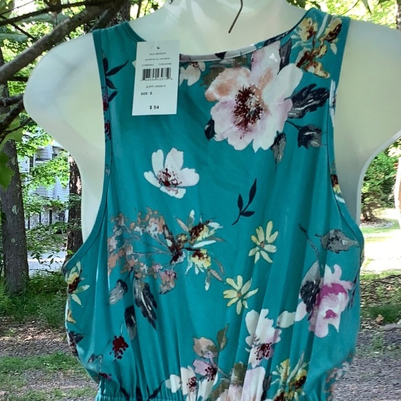 Turquoise Floral High Low Summer Dress Sz.S - Picture 4 of 6